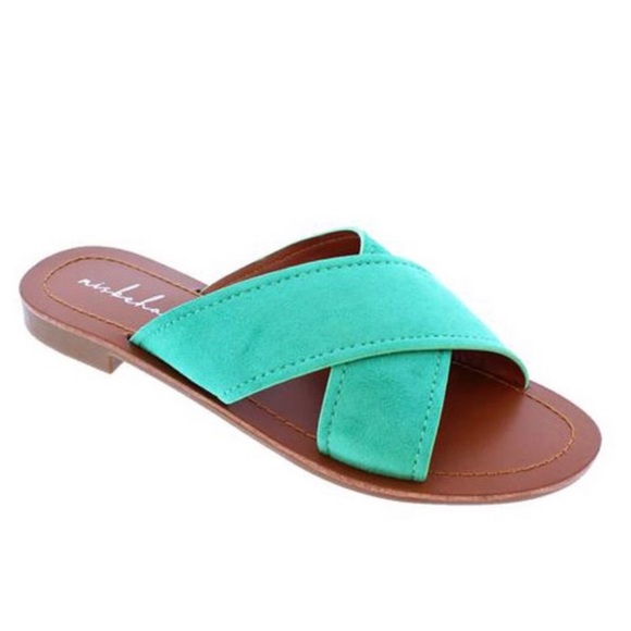 Mint Green Cross Sandal - Picture 4 of 4